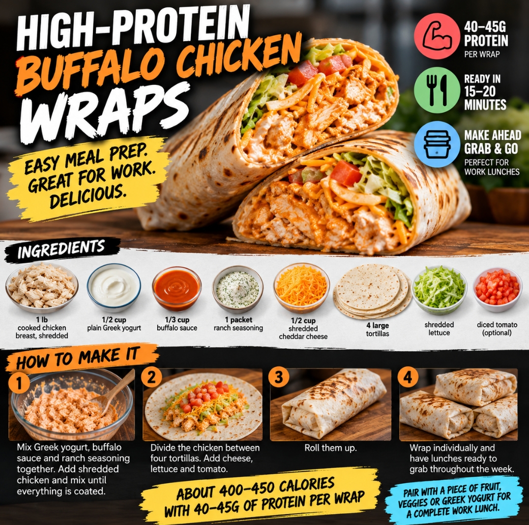 Recipe:  Buffalo Chicken Wraps